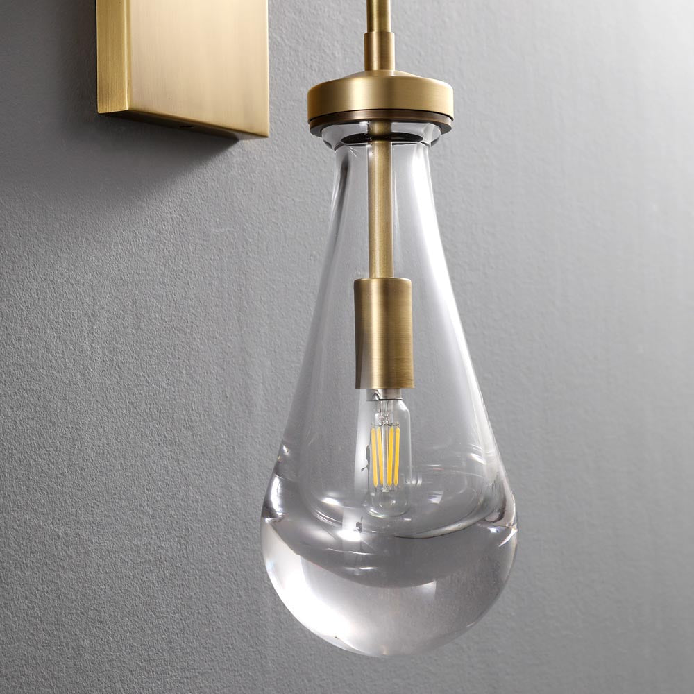 Raindrop Sconce VintageBrass - YhLamps