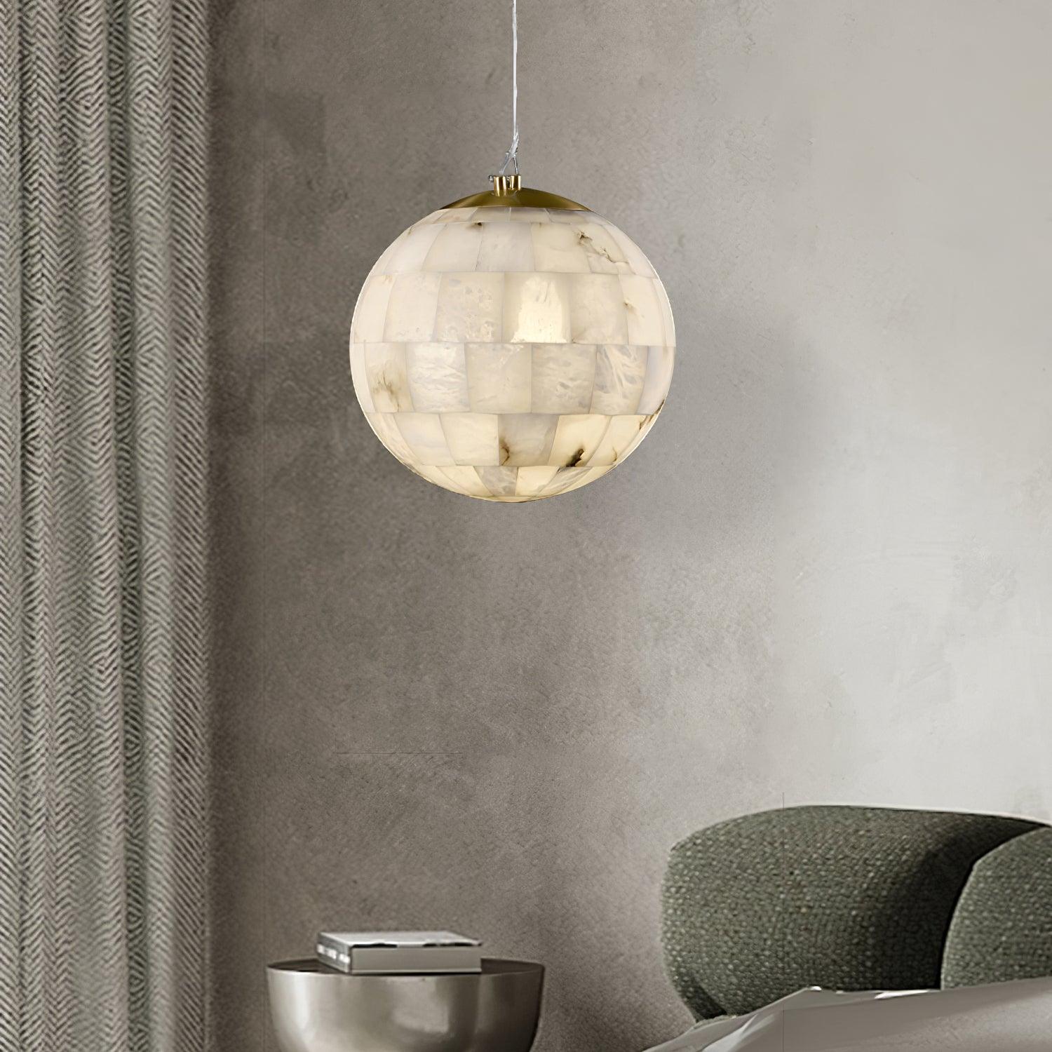 Alabaster Ball Pendant Light - YhLamps