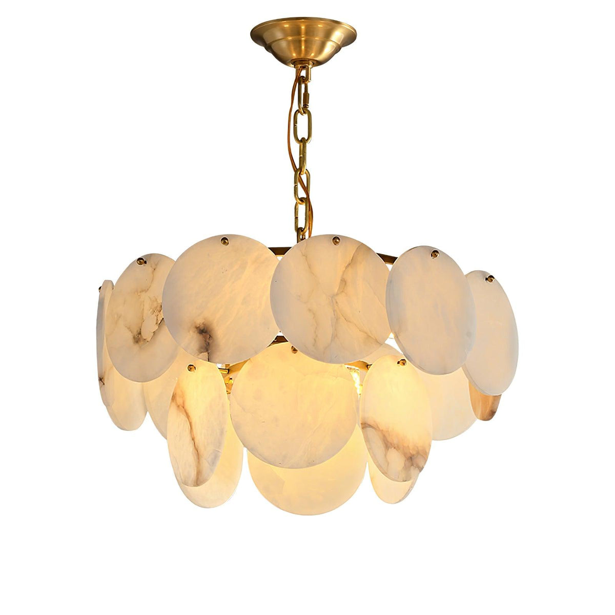 Alabaster Shell Brass Chandelier - YhLamps