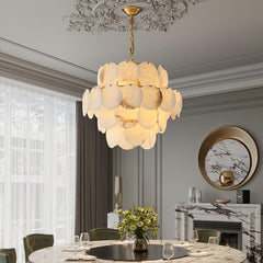 Alabaster Shell Brass Chandelier - YhLamps