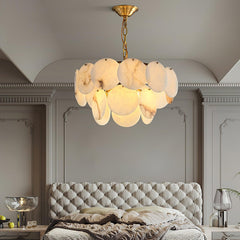 Alabaster Shell Brass Chandelier - YhLamps