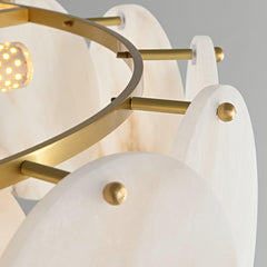 Alabaster Shell Brass Chandelier - YhLamps