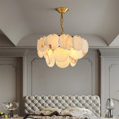 Alabaster Shell Brass Chandelier - YhLamps