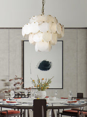 Alabaster Shell Brass Chandelier - YhLamps