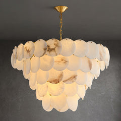 Alabaster Shell Brass Chandelier - YhLamps