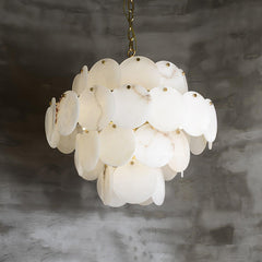 Alabaster Shell Brass Chandelier - YhLamps