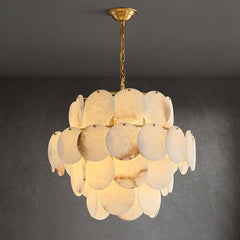 Alabaster Shell Brass Chandelier - YhLamps