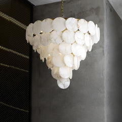 Alabaster Shell Brass Chandelier - YhLamps