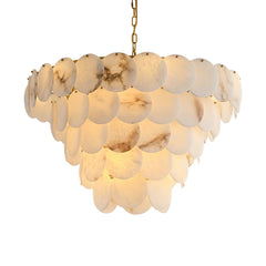 Alabaster Shell Brass Chandelier - YhLamps