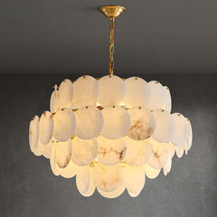 Alabaster Shell Brass Chandelier - YhLamps