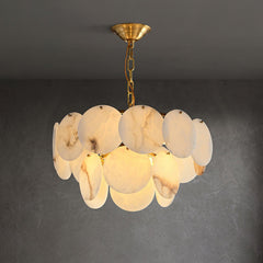 Alabaster Shell Brass Chandelier - YhLamps