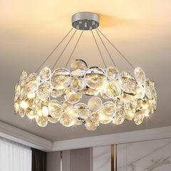 Chrome Round Crystal Chandelier - YhLamps