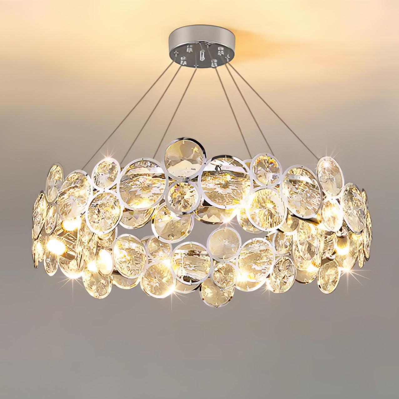 Chrome Round Crystal Chandelier - YhLamps