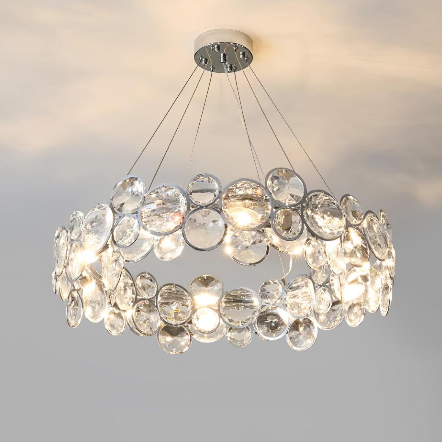 Chrome Round Crystal Chandelier - YhLamps