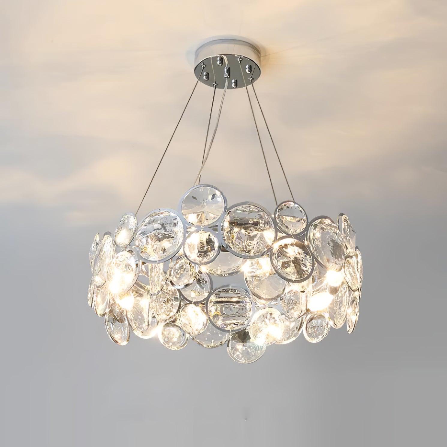 Chrome Round Crystal Chandelier - YhLamps