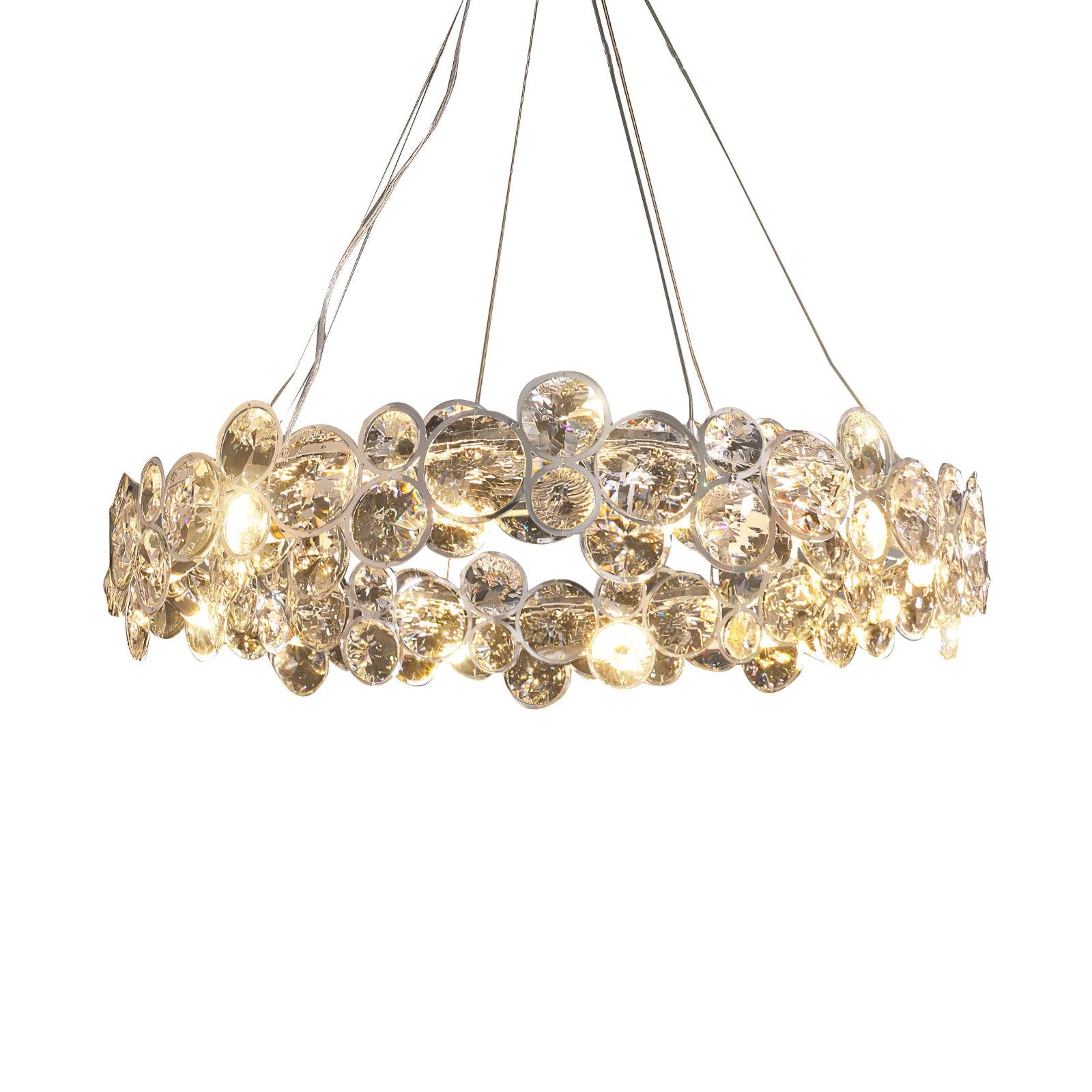 Chrome Round Crystal Chandelier - YhLamps