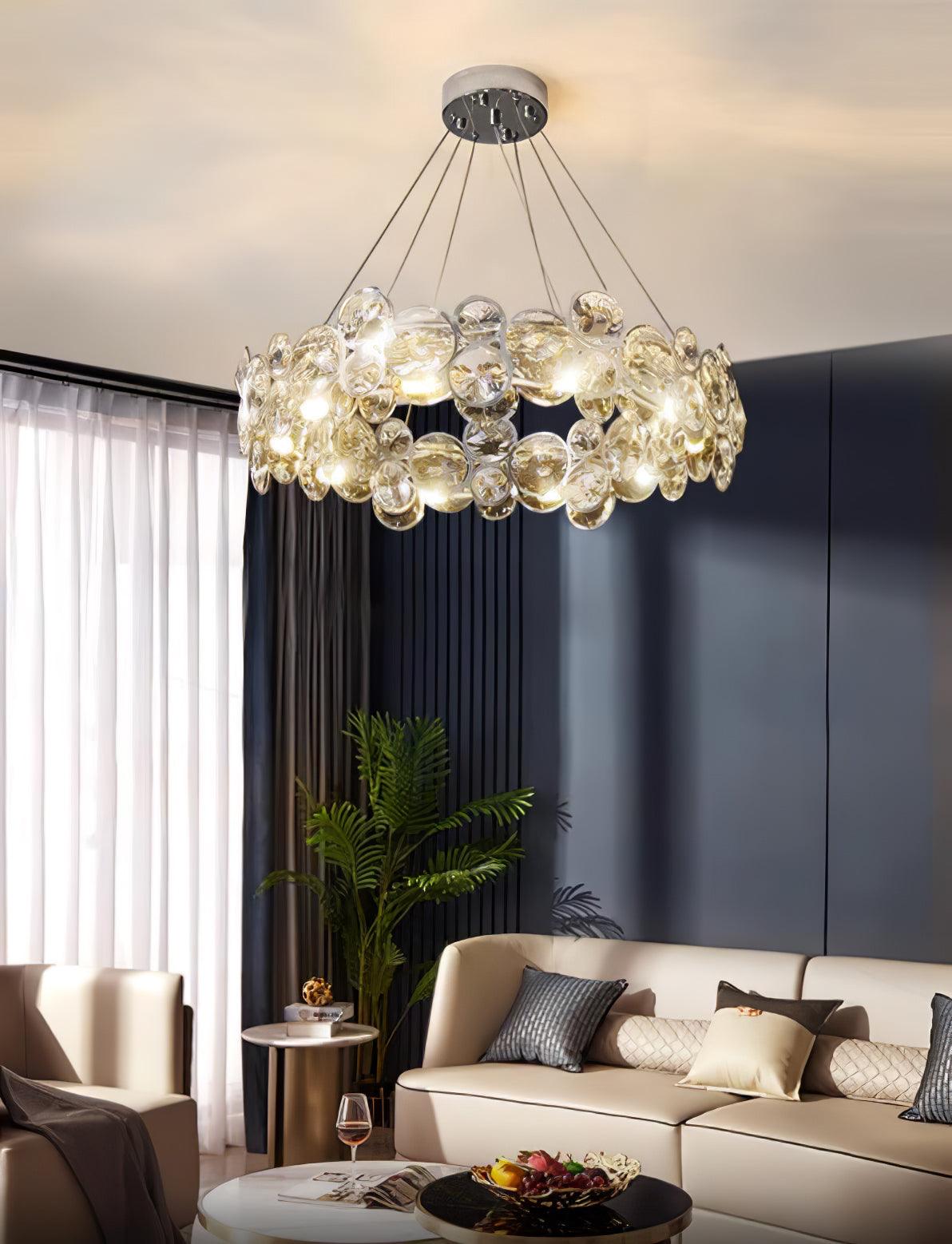 Chrome Round Crystal Chandelier - YhLamps