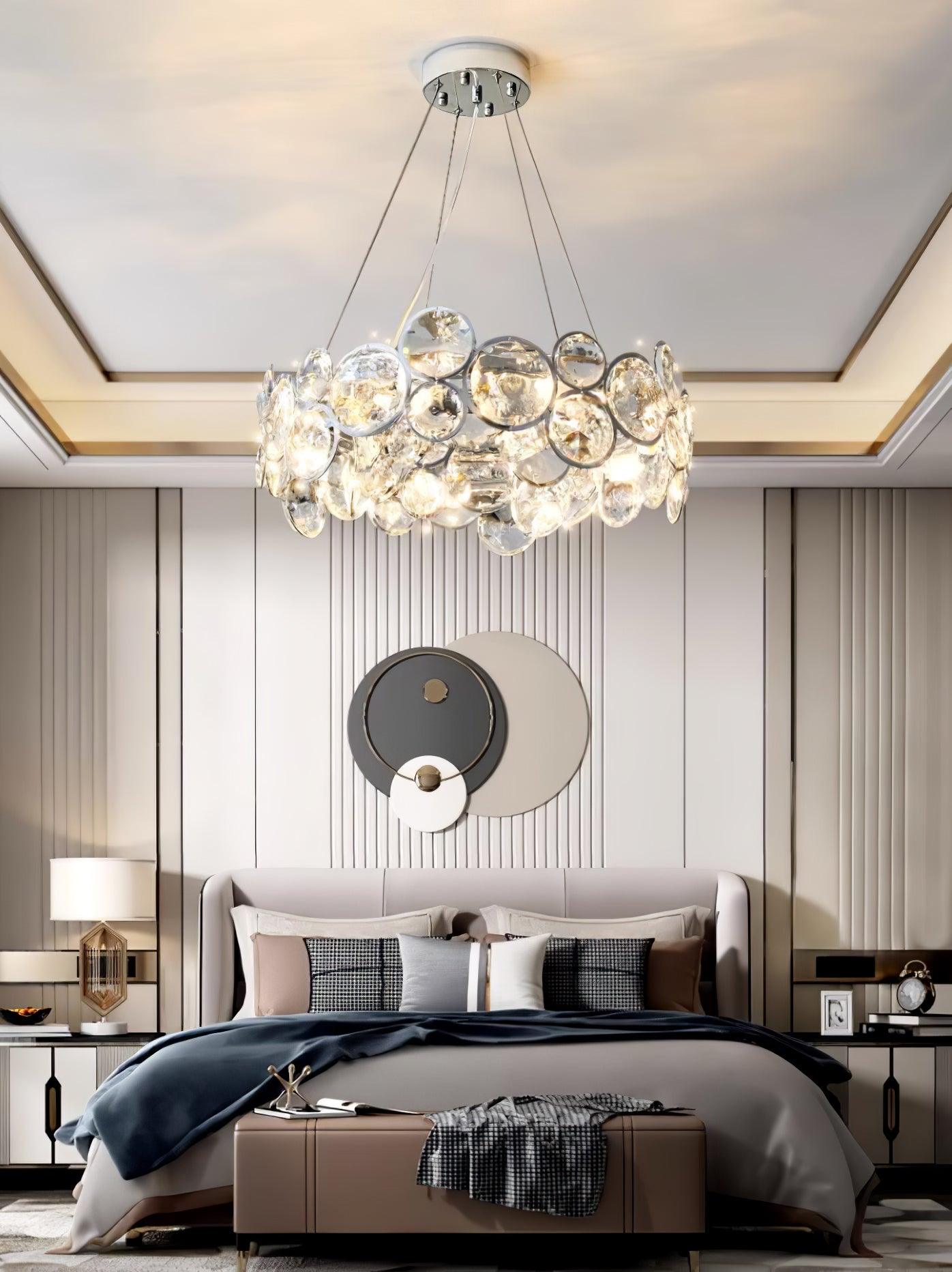 Chrome Round Crystal Chandelier - YhLamps