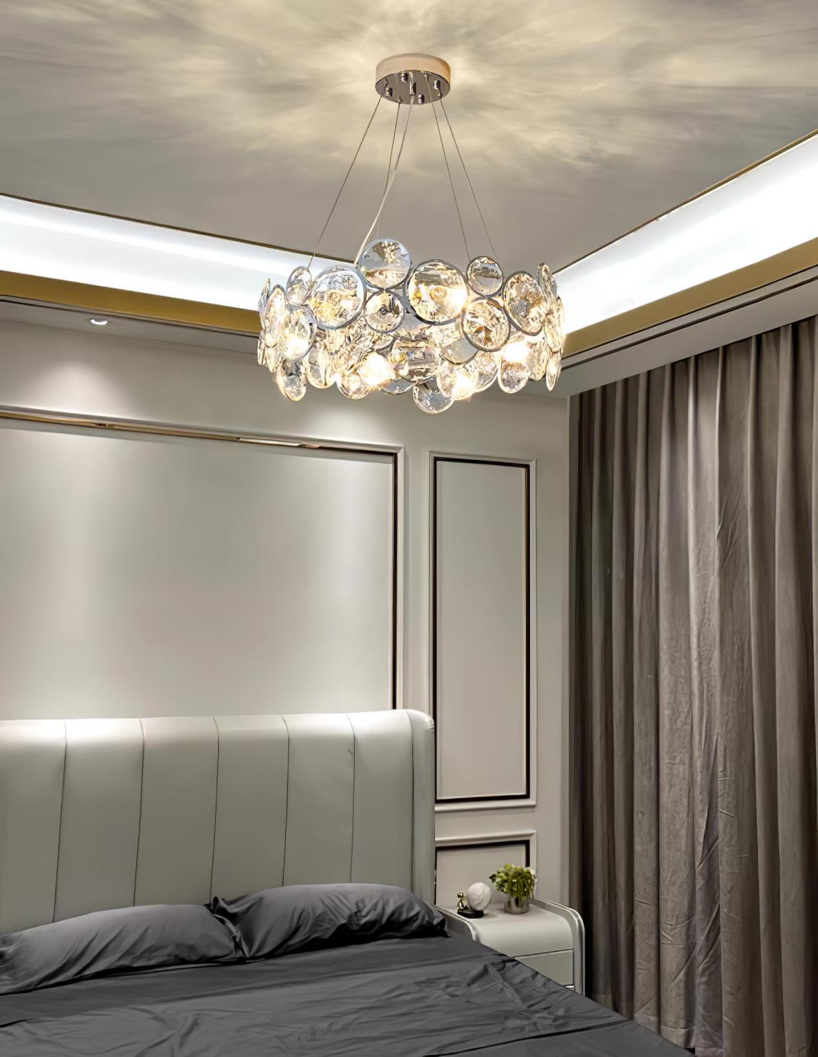 Chrome Round Crystal Chandelier - YhLamps