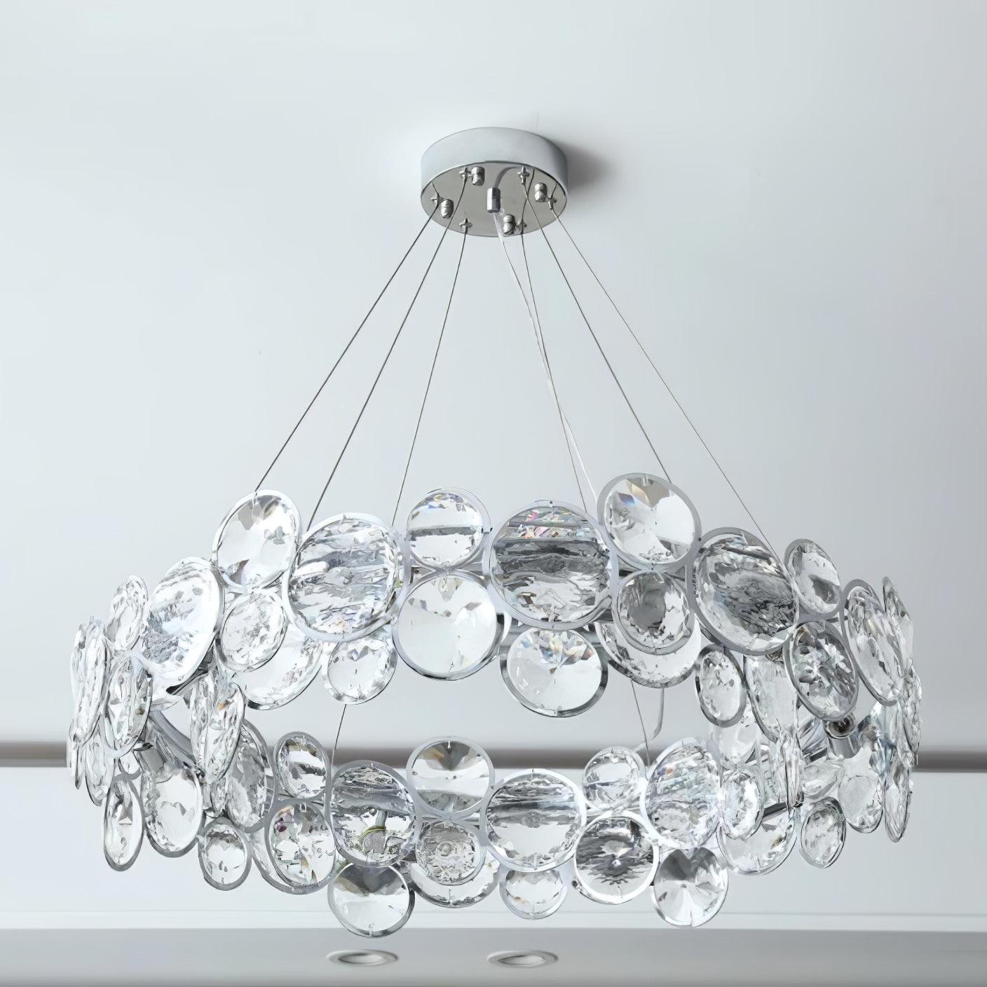 Chrome Round Crystal Chandelier - YhLamps