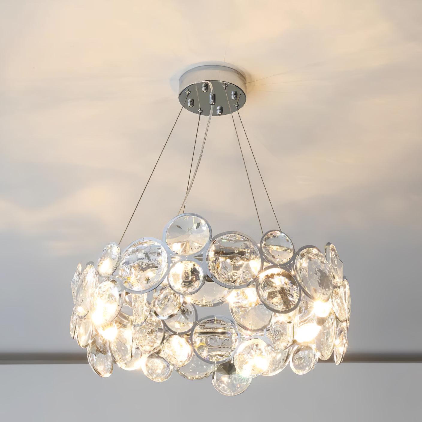 Chrome Round Crystal Chandelier - YhLamps