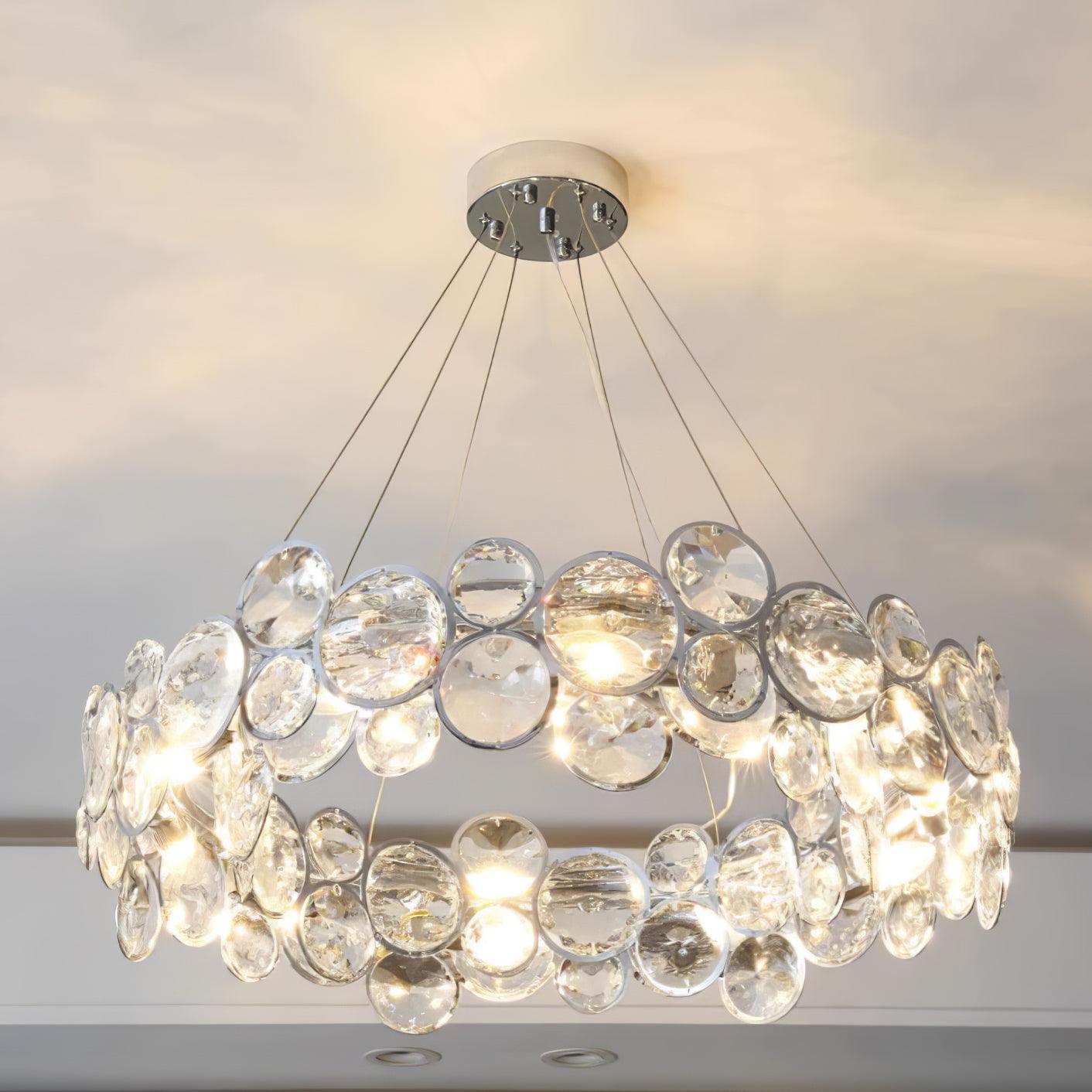 Chrome Round Crystal Chandelier - YhLamps