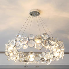 Chrome Round Crystal Chandelier - YhLamps