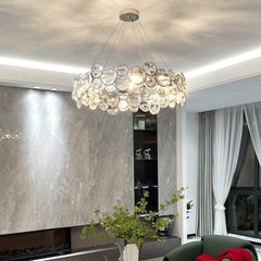 Chrome Round Crystal Chandelier - YhLamps