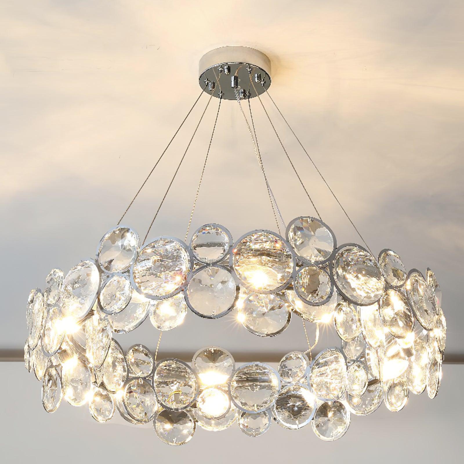 Chrome Round Crystal Chandelier - YhLamps