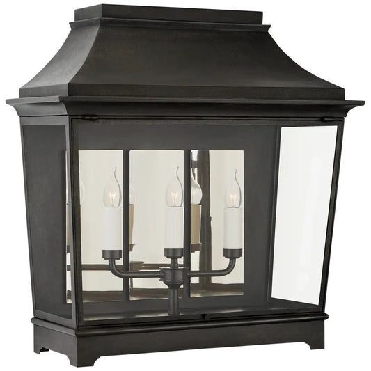 Dailey Classic Wide 3/4 Lantern Wall Sconce Outdoor - YhLamps