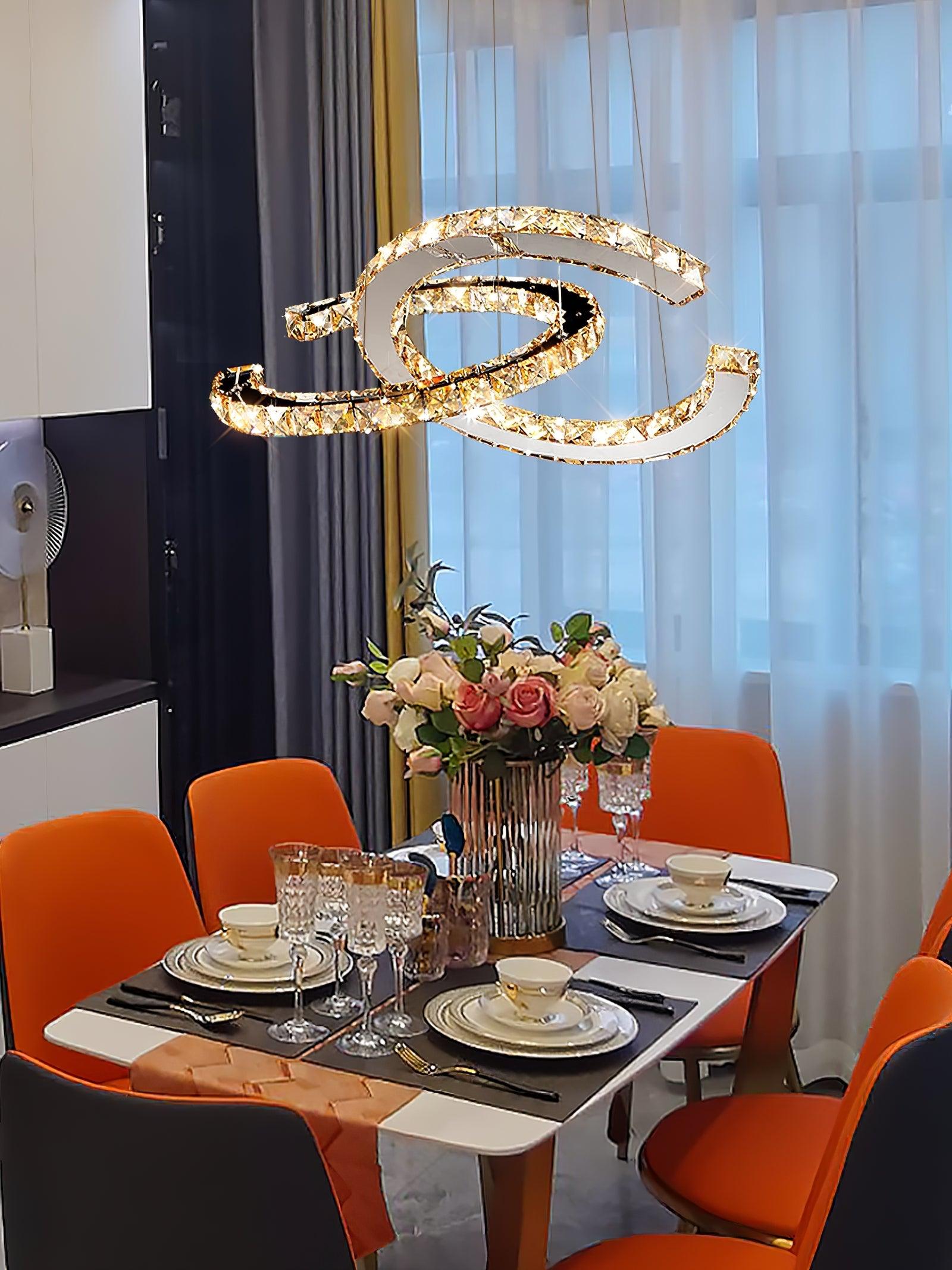 Modern Crystal Double C Chandelier - YhLamps