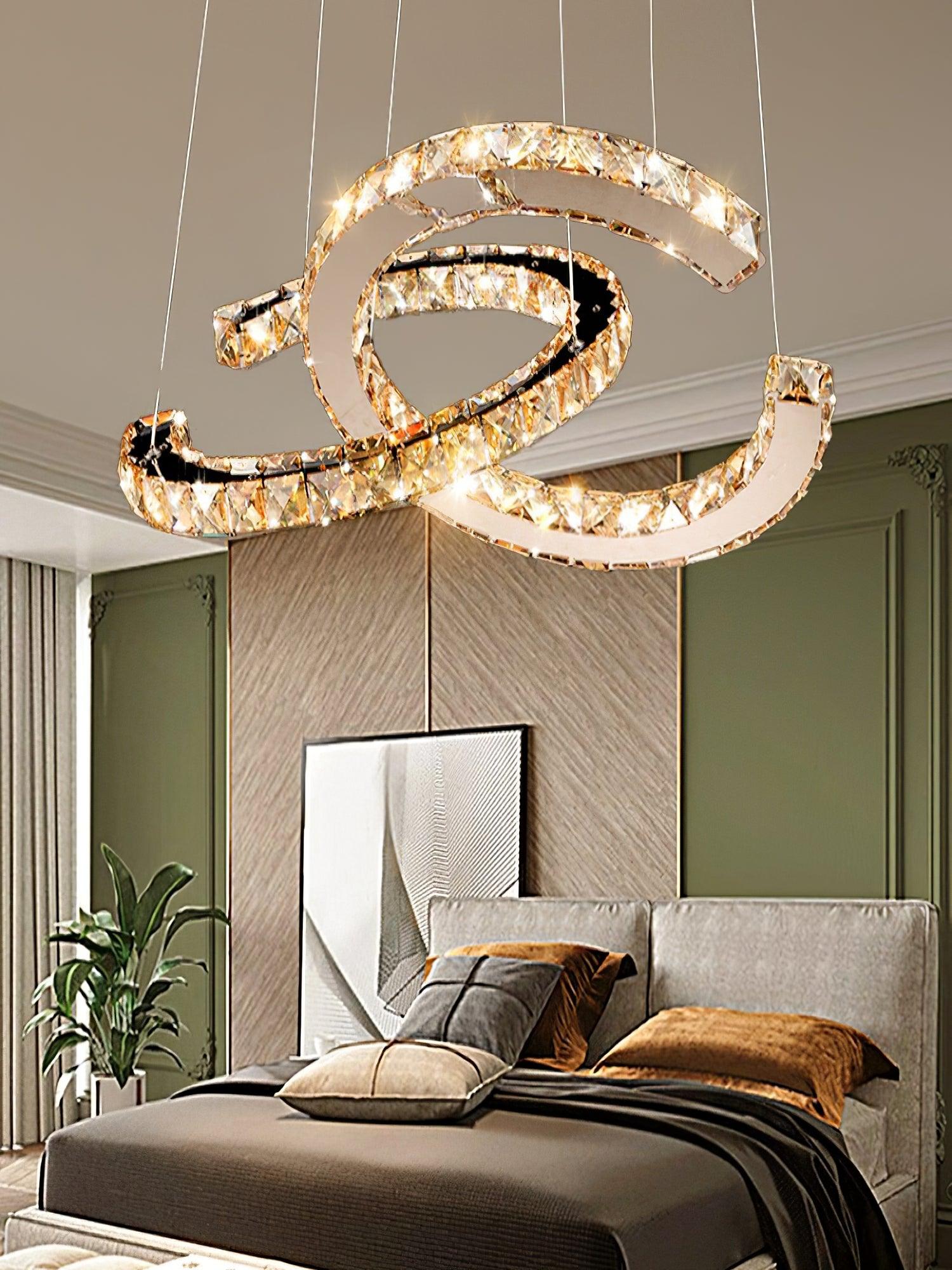 Modern Crystal Double C Chandelier - YhLamps