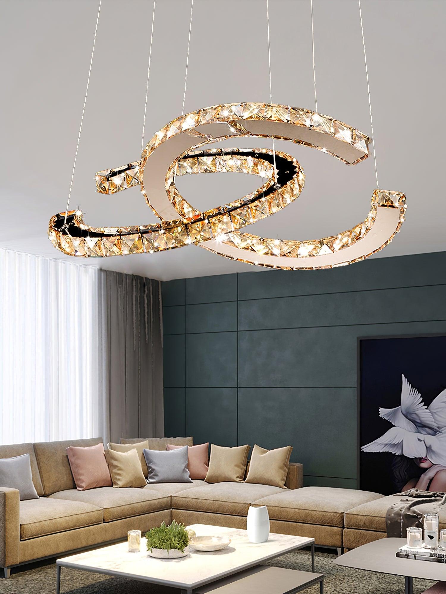 Modern Crystal Double C Chandelier - YhLamps