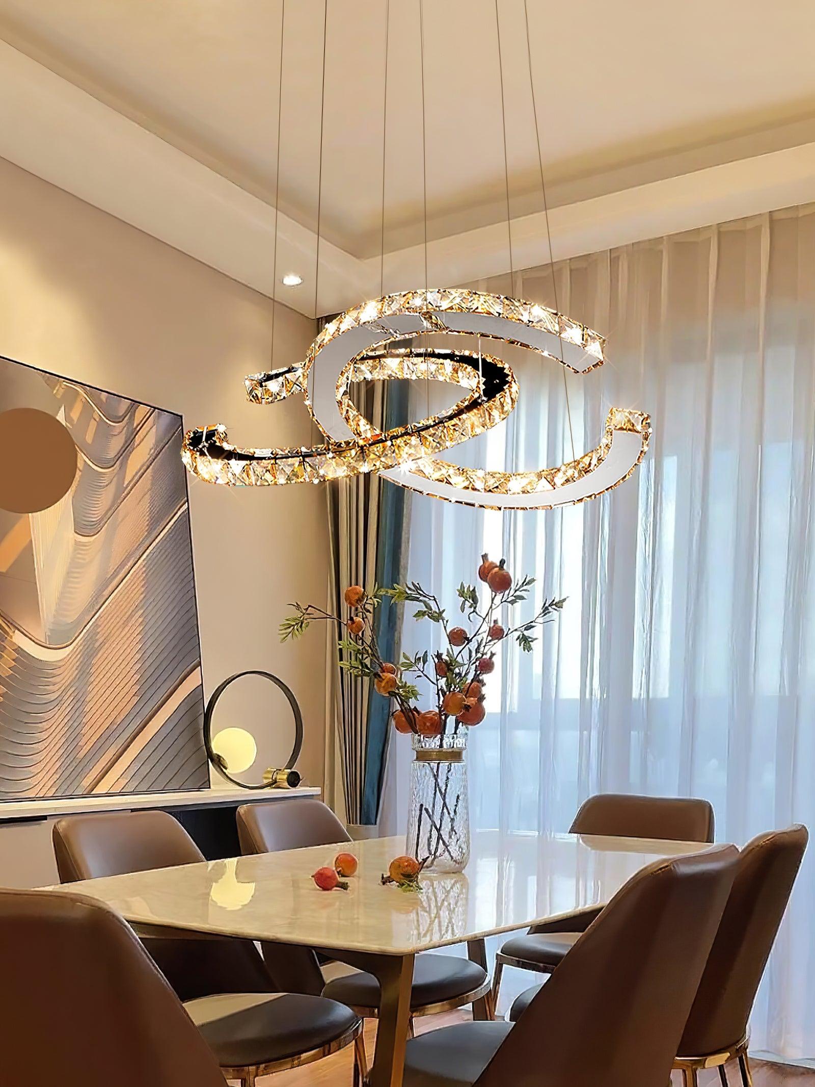 Modern Crystal Double C Chandelier - YhLamps