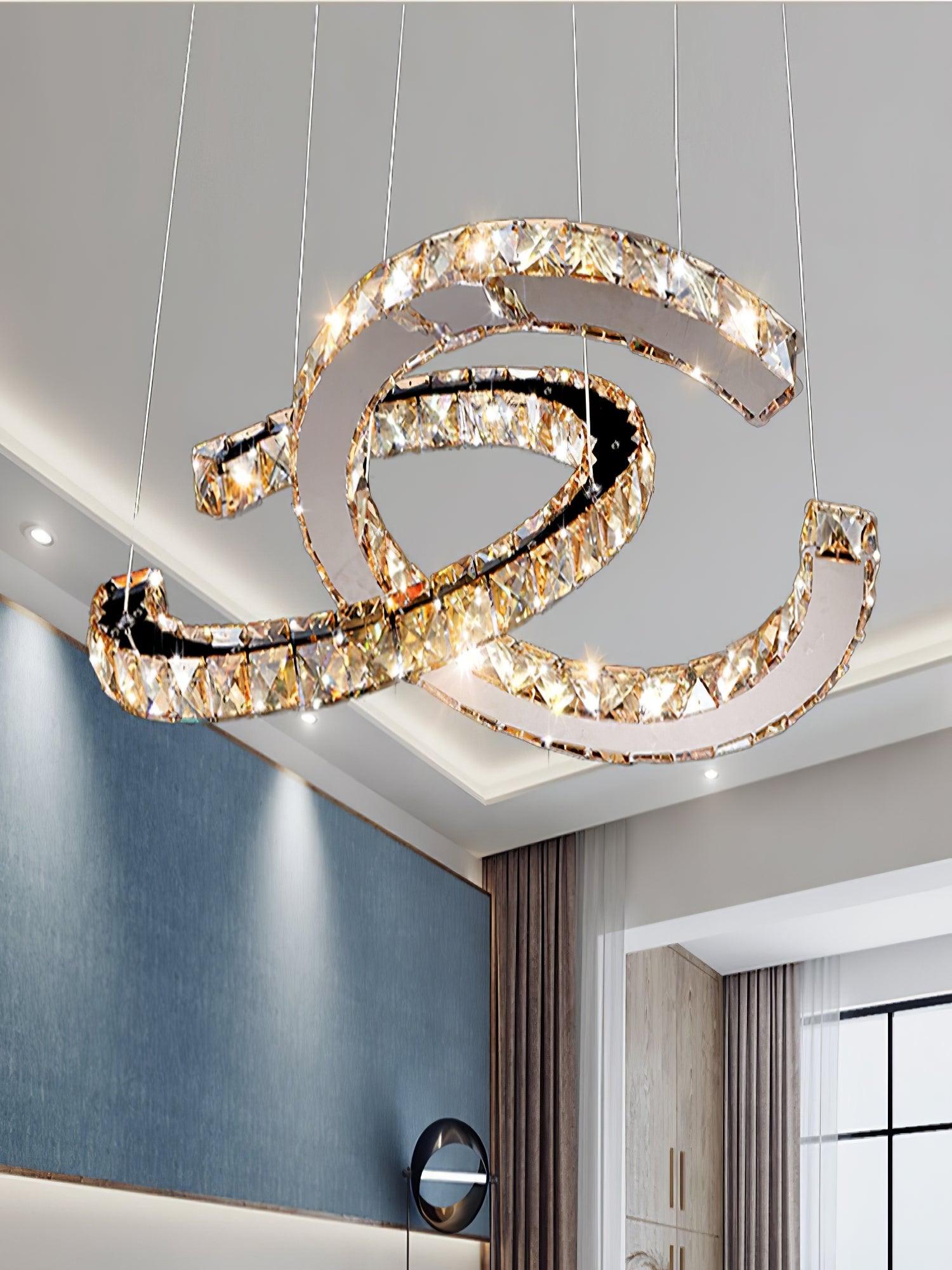 Modern Crystal Double C Chandelier - YhLamps