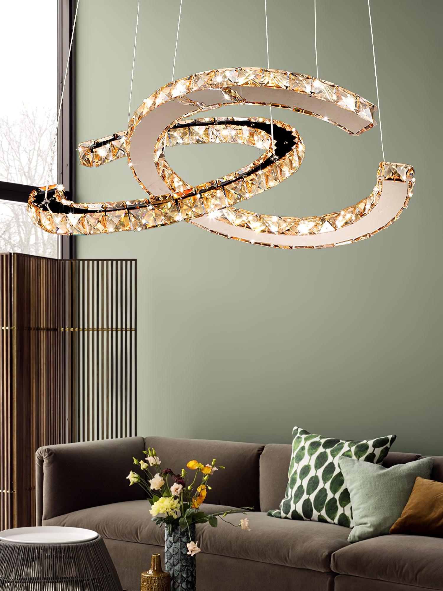 Modern Crystal Double C Chandelier - YhLamps