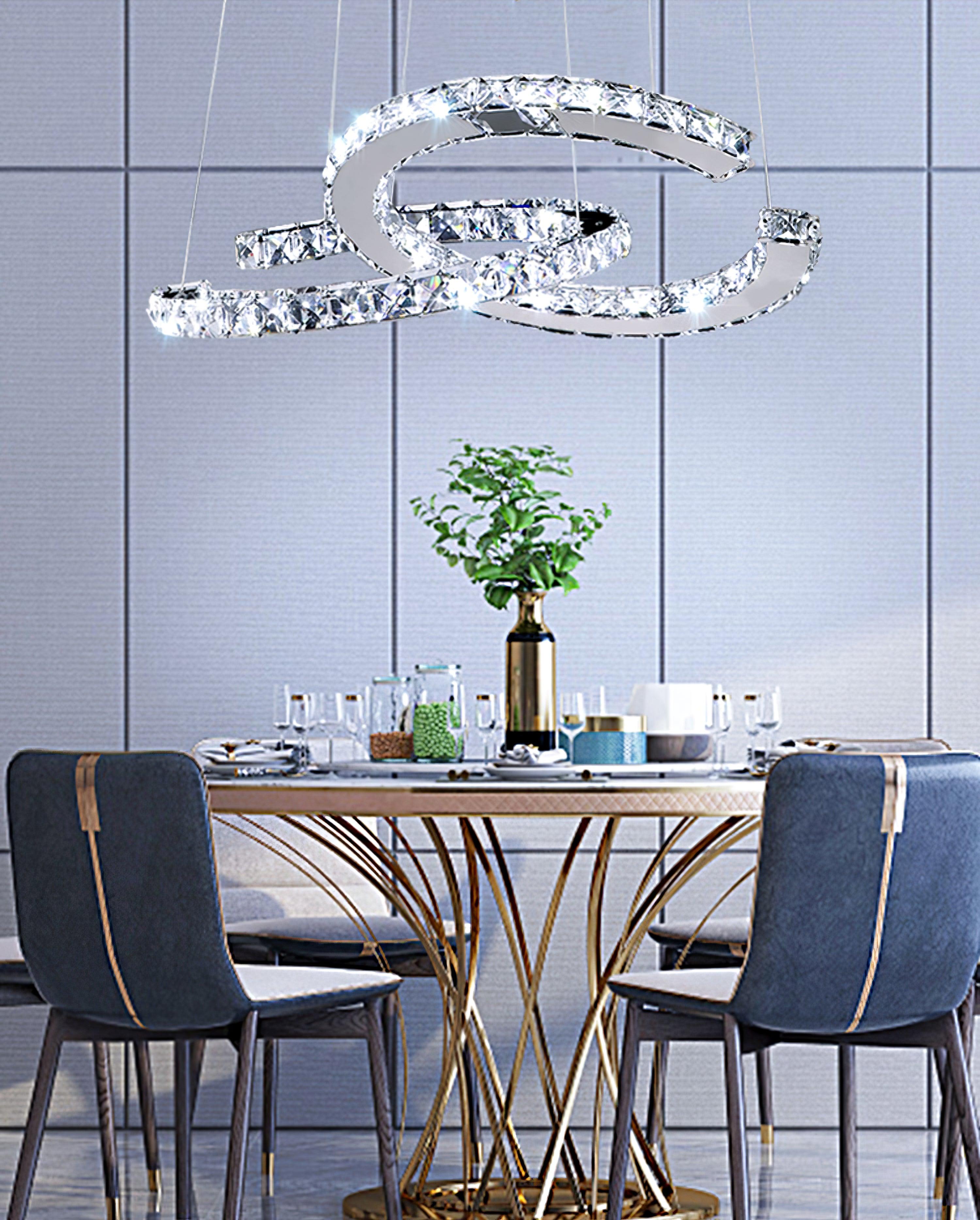 Modern Crystal Double C Chandelier - YhLamps