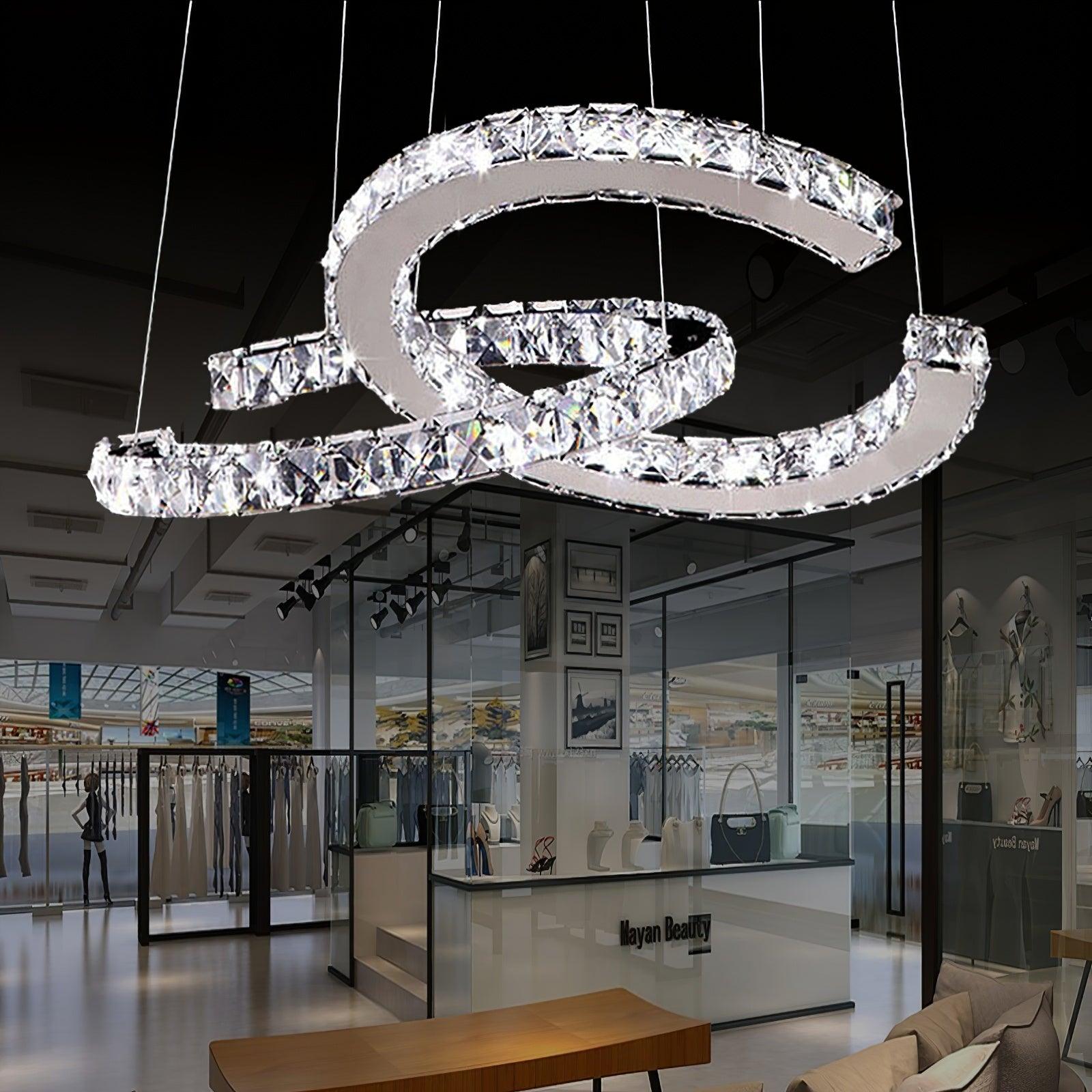 Modern Crystal Double C Chandelier - YhLamps