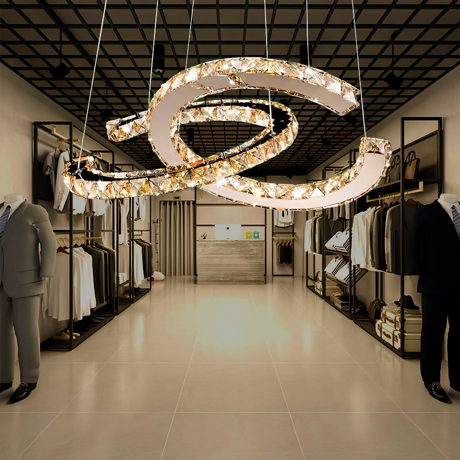 Modern Crystal Double C Chandelier - YhLamps