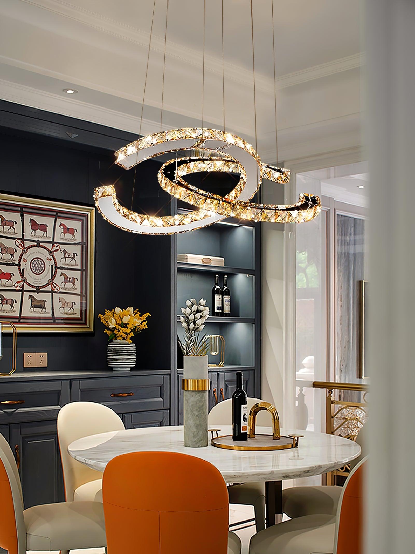 Modern Crystal Double C Chandelier - YhLamps