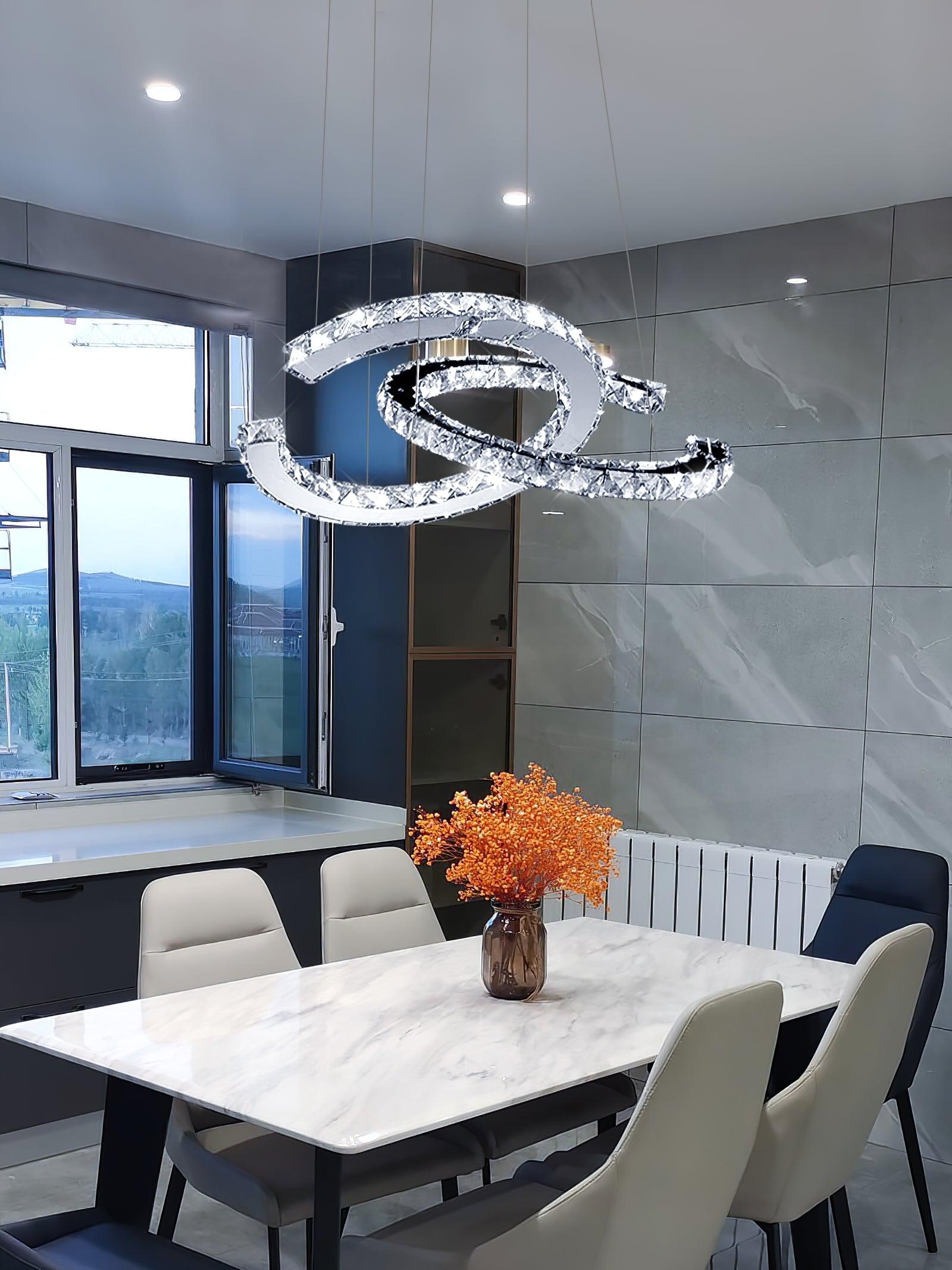 Modern Crystal Double C Chandelier - YhLamps