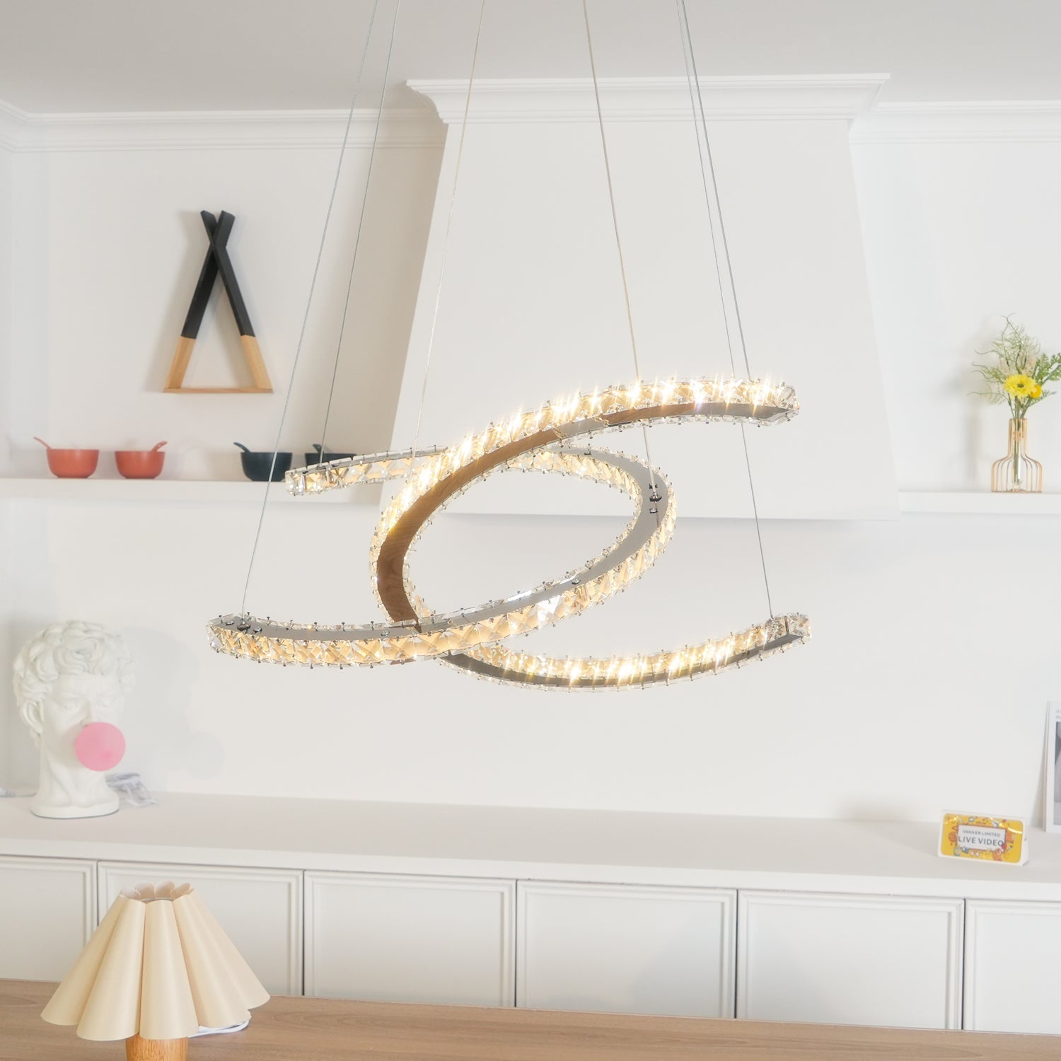 Modern Crystal Double C Chandelier - YhLamps