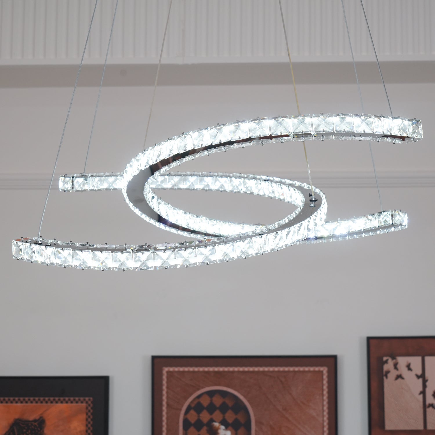 Modern Crystal Double C Chandelier - YhLamps