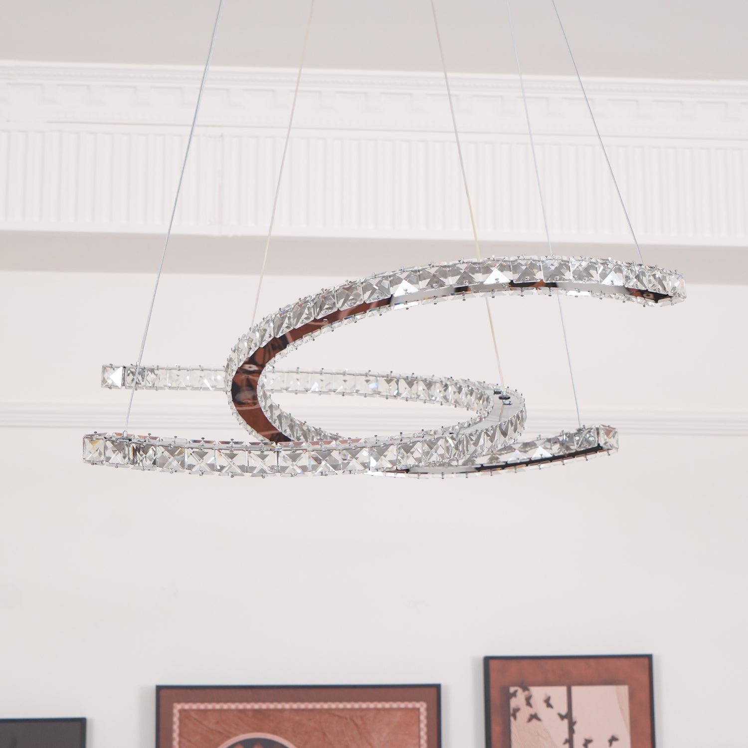 Modern Crystal Double C Chandelier - YhLamps