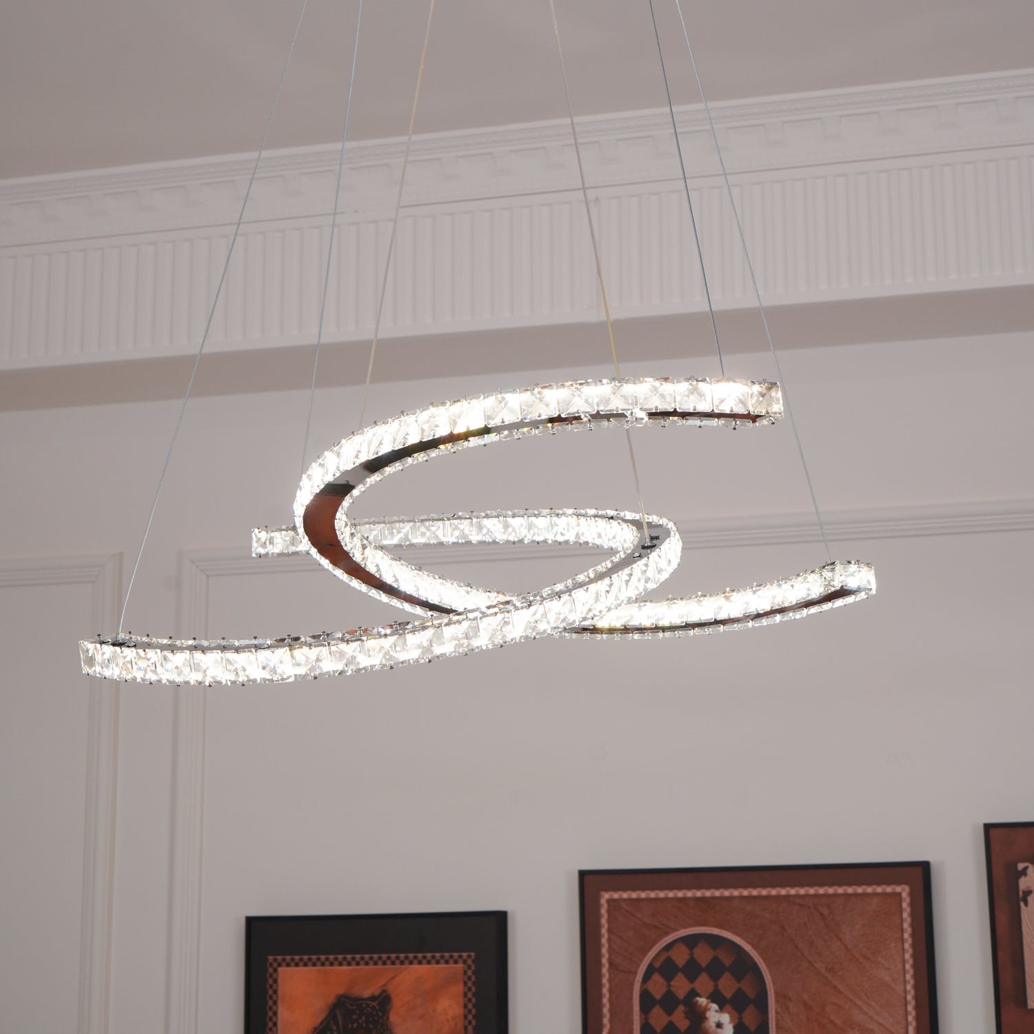 Modern Crystal Double C Chandelier - YhLamps