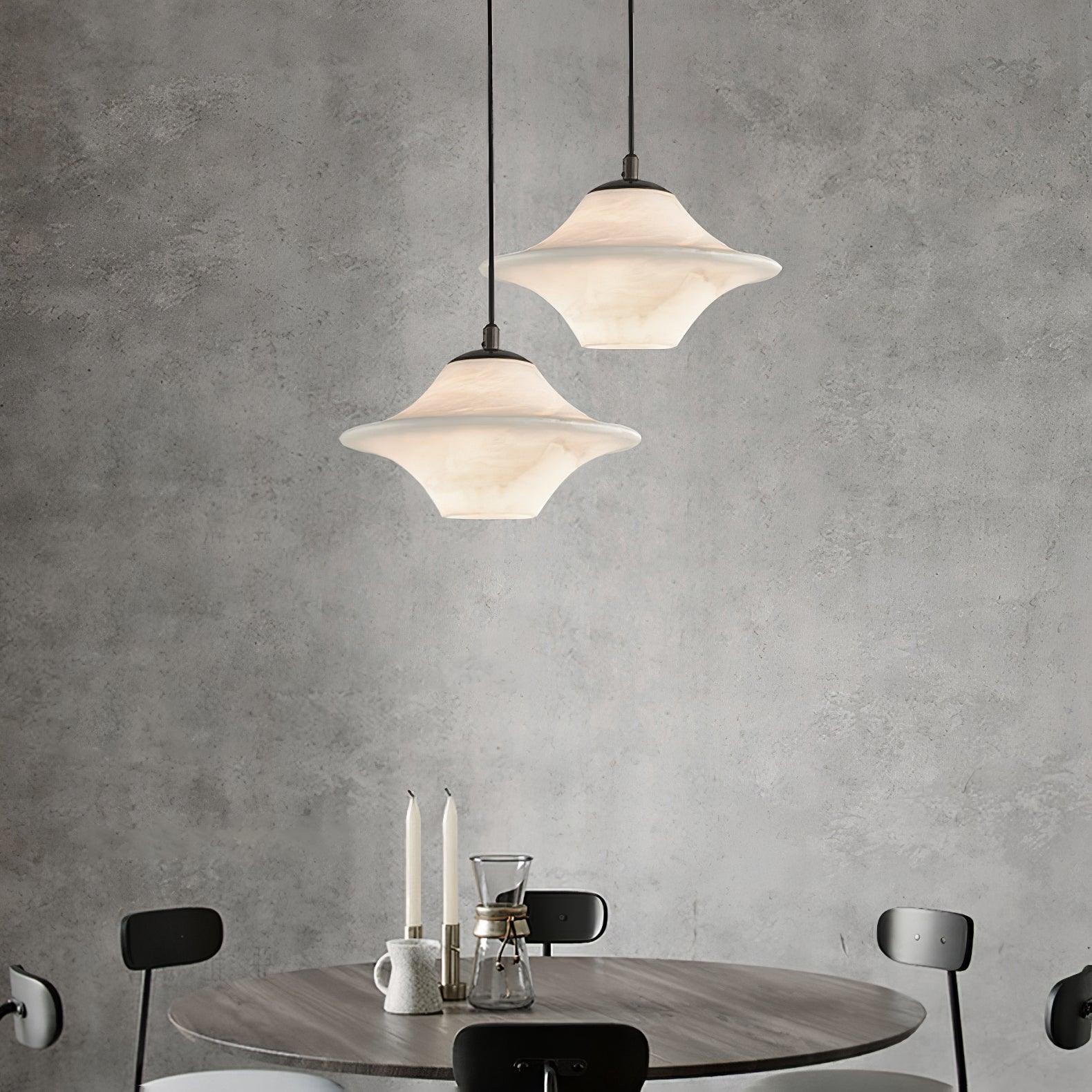 Saucer Alabaster Pendant Light - YhLamps